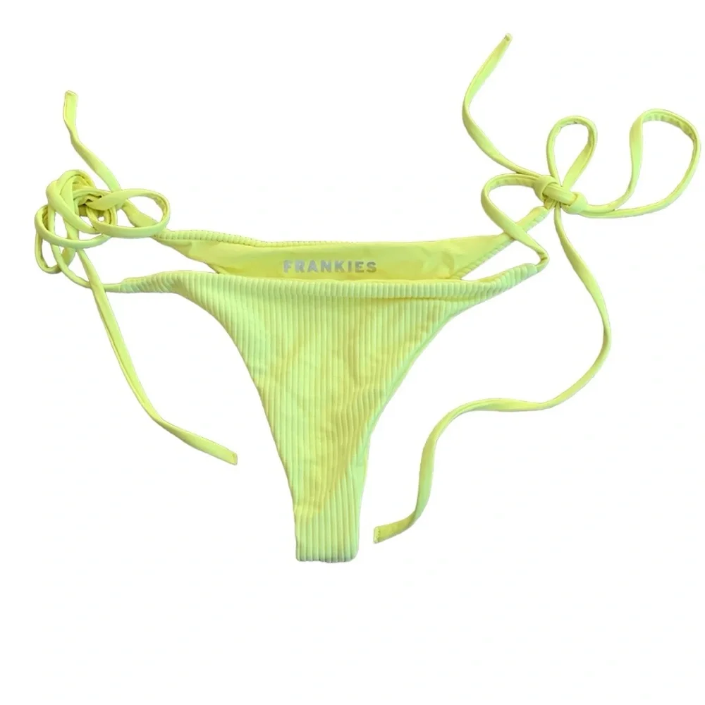 FRANKIES Neon Yellow Bikini Bottoms Size M